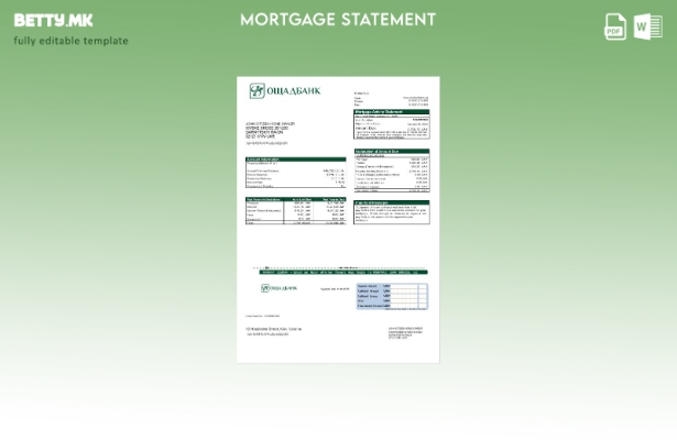 модерен стил Украински исказ за хипотека на Oshadbank во шаблон за формати Word 